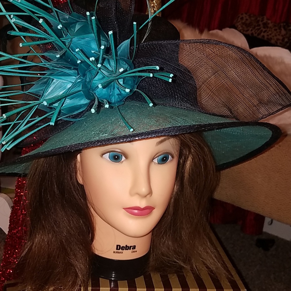 DERBY HAT Teal and Black